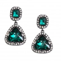 Elenora Heirloom Geo Teal Statement Earrings